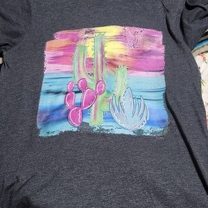 Source Unknown Multicolor Cactus Graphic Tee